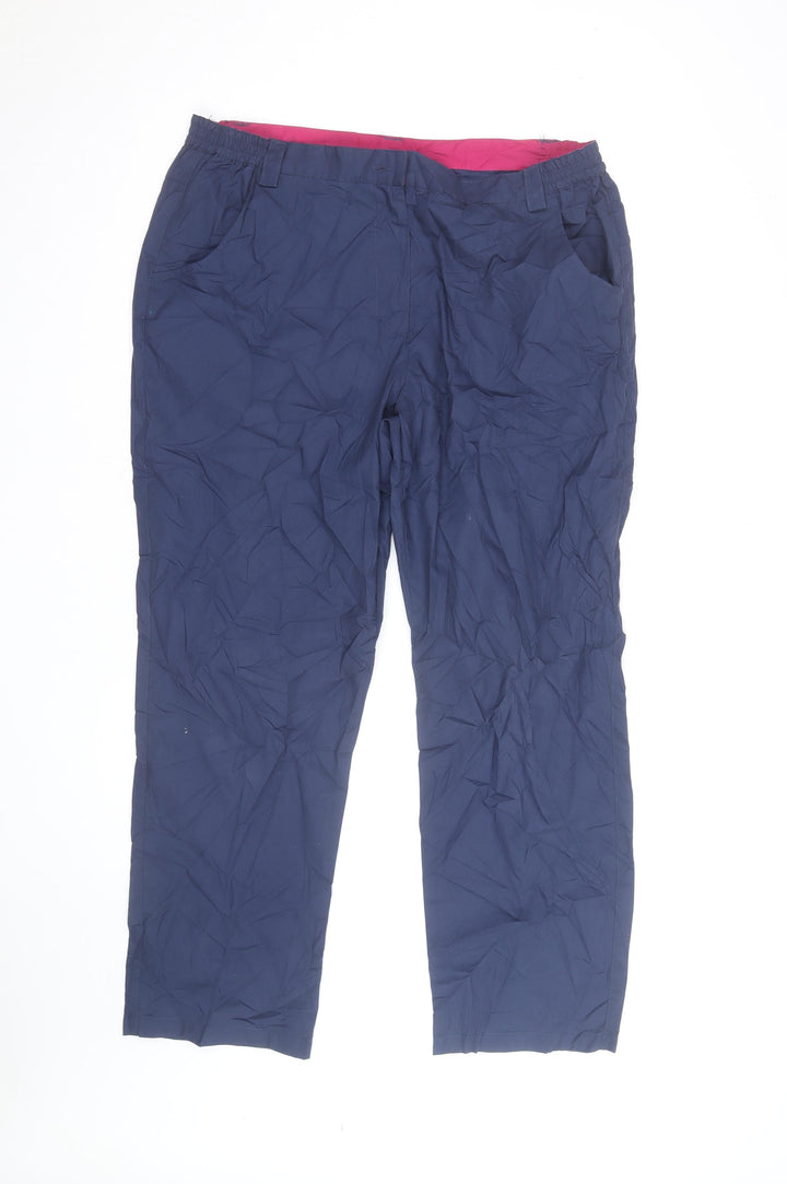 Mountain Warehouse Women's Blue Waterproof Trousers Size UK 14 Straight Leg Outdoor Hiking Pants