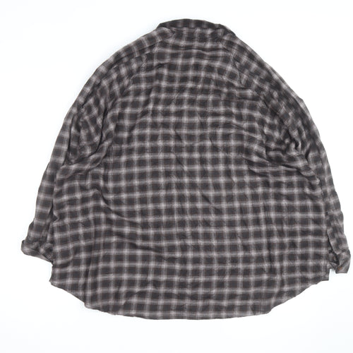 Urban Outfitters Men's Brown Check Flannel Relaxed Fit Shirt M