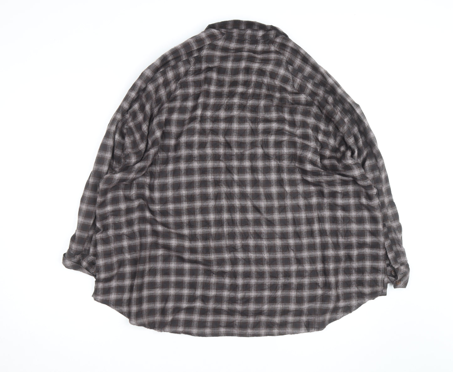 Urban Outfitters Men's Brown Check Flannel Relaxed Fit Shirt M