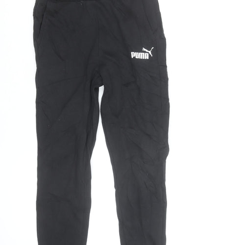 Puma Boys Black Jogger Sweatpants 10 Years Regular Fit Fleece Activewear
