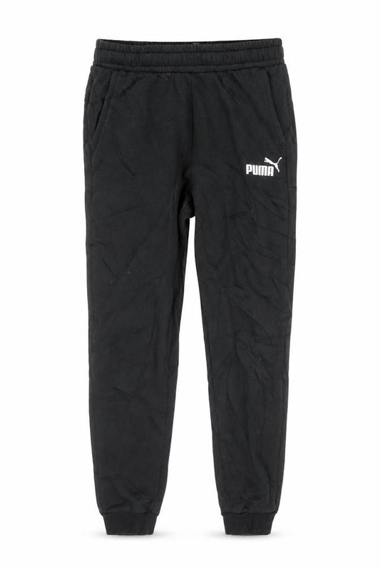 Front view of Puma boys’ black jogger sweatpants 10 years regular fit fleece activewear