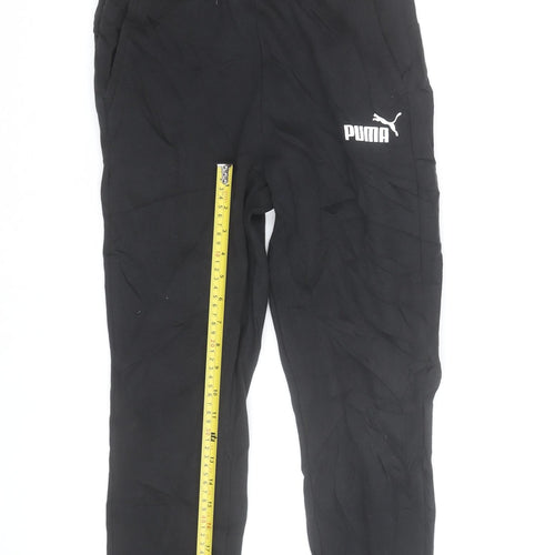 Puma Boys Black Jogger Sweatpants 10 Years Regular Fit Fleece Activewear