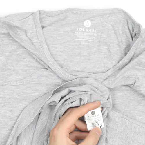 Solbari Men’s Grey Long Sleeve UV Protection Cotton Top Size M