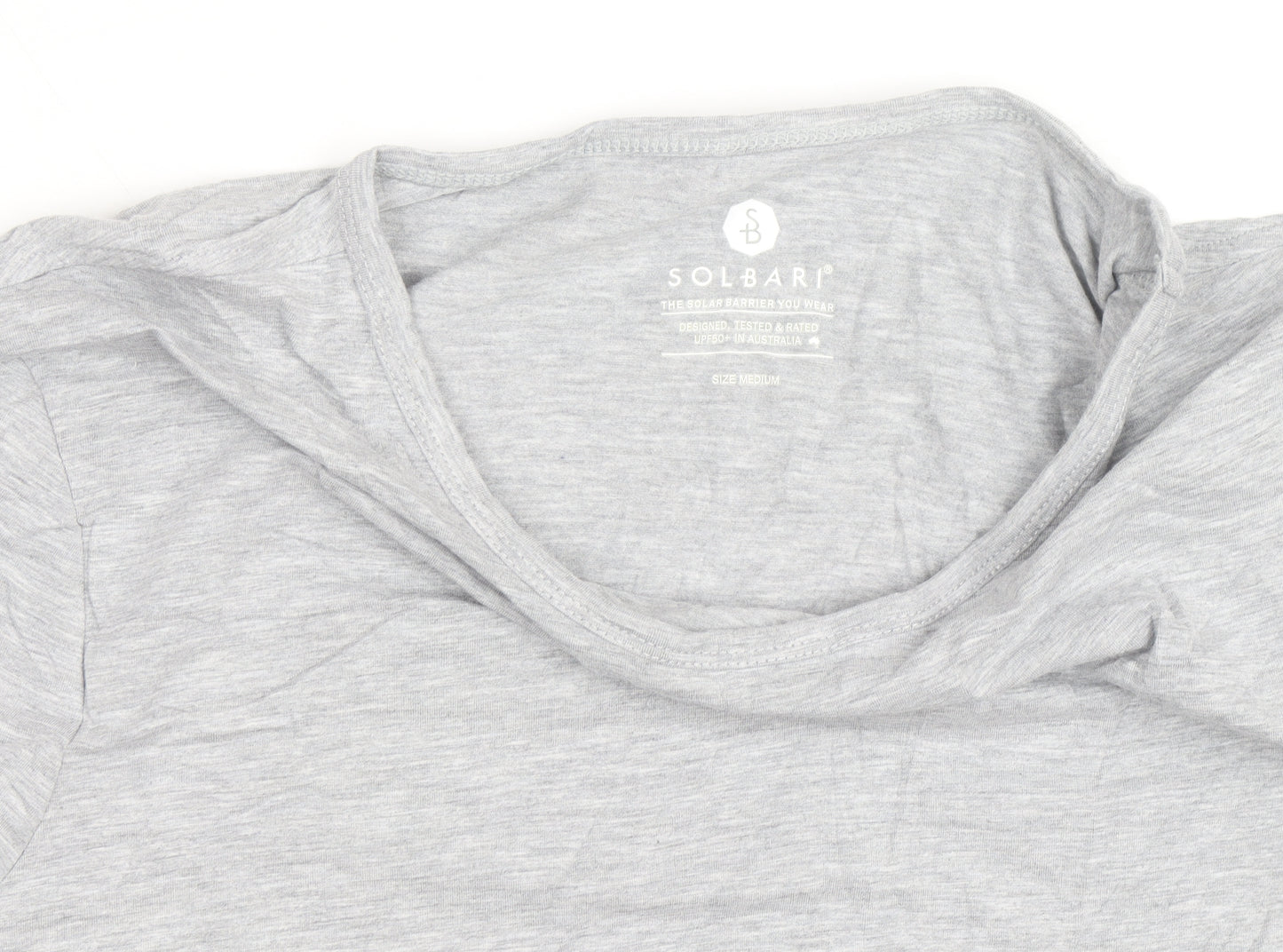 Solbari Men’s Grey Long Sleeve UV Protection Cotton Top Size M