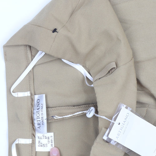 Artigiano Women’s Beige Cotton Stretch Dress Pants Size 18