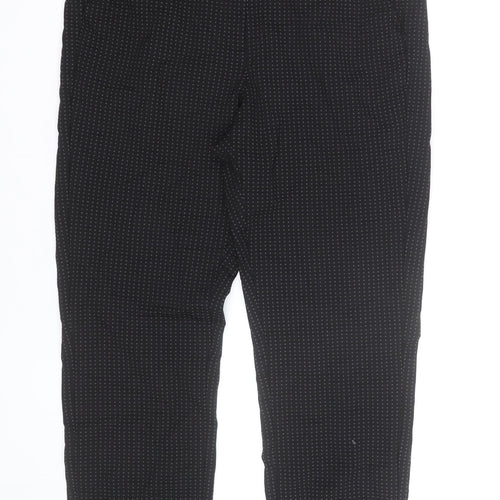 Marks and Spencer Women's Black Geometric Slim Trousers Size 12
