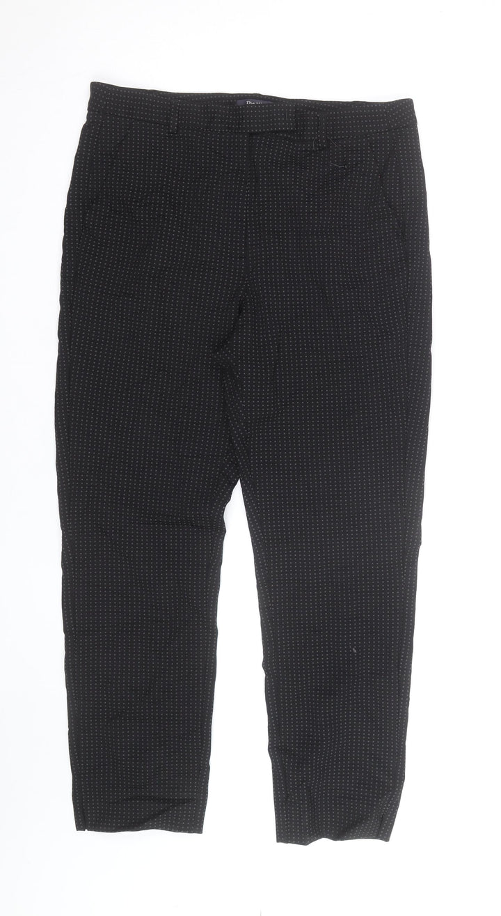 Marks and Spencer Women's Black Geometric Slim Trousers Size 12