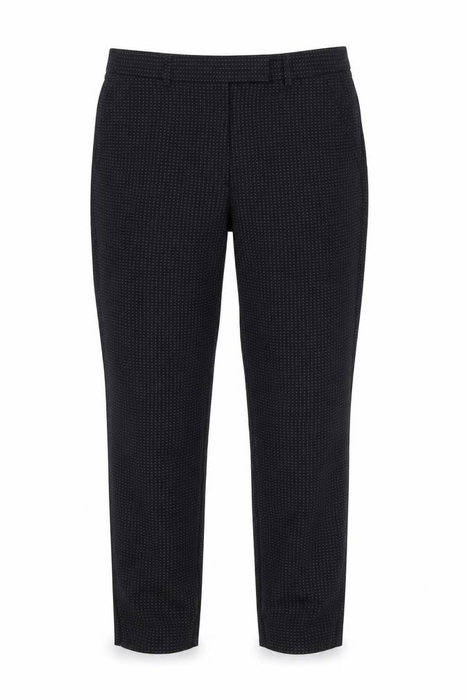 Front view of Marks & Spencer Women's Black Geometric Slim Trousers, size 12