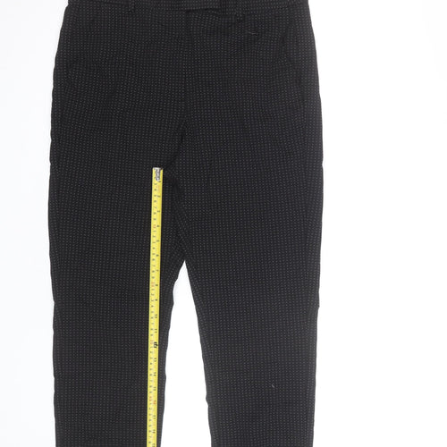 Marks and Spencer Women's Black Geometric Slim Trousers Size 12
