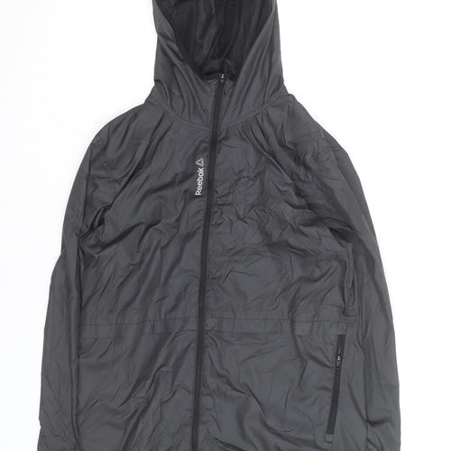 Reebok Men's Black Small Hooded Lightweight Windbreaker Jacket