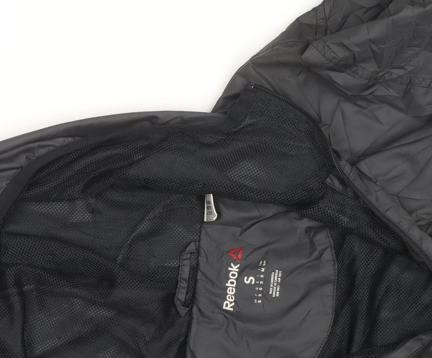 Reebok Men's Black Small Hooded Lightweight Windbreaker Jacket