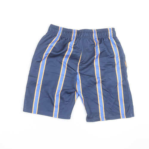 boohooMAN Men Blue Striped Drawstring Casual Shorts Size S