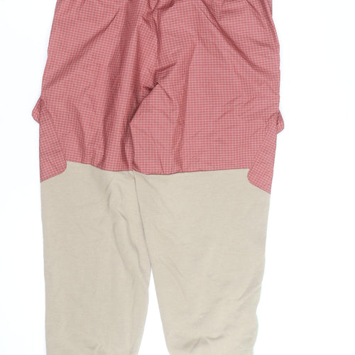 Nike Men's Beige & Red Jogger Trousers Size L Lightweight Cargo Style