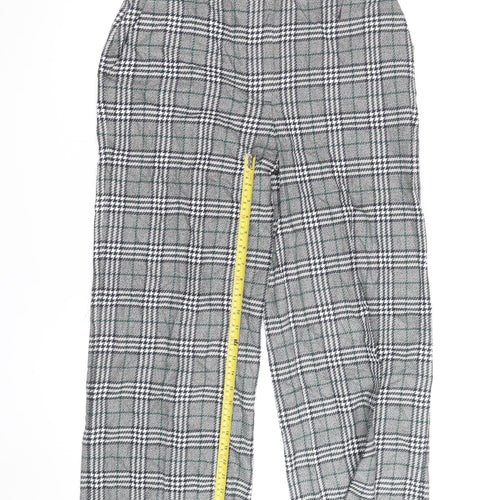 Marks and Spencer Women’s Grey Check Straight Trousers Size 14