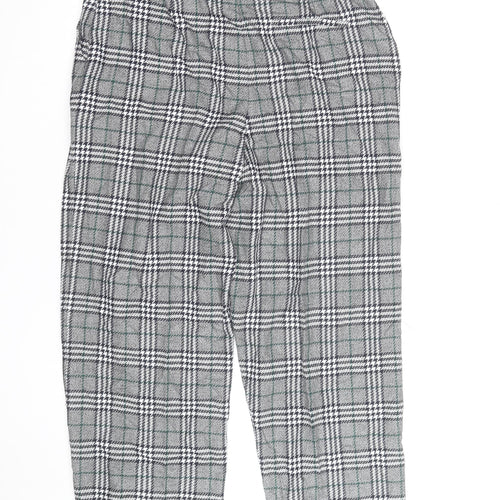 Marks and Spencer Women’s Grey Check Straight Trousers Size 14