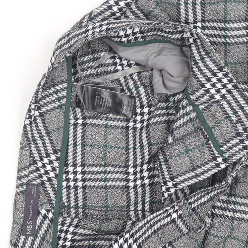 Marks and Spencer Women’s Grey Check Straight Trousers Size 14