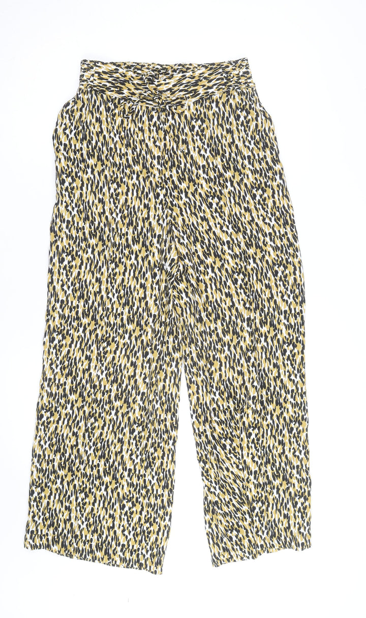 Marks and Spencer Women’s Multicoloured Wide-Leg Trousers Size 12 Short