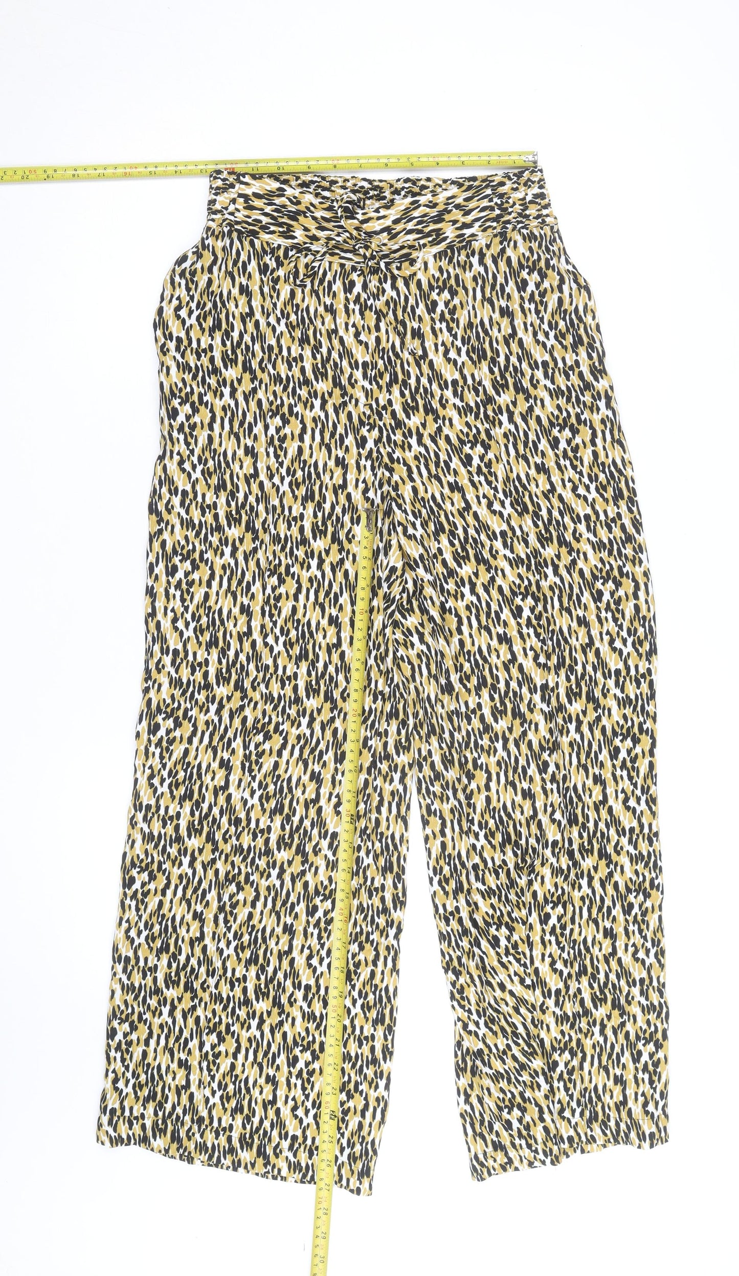 Marks and Spencer Women’s Multicoloured Wide-Leg Trousers Size 12 Short