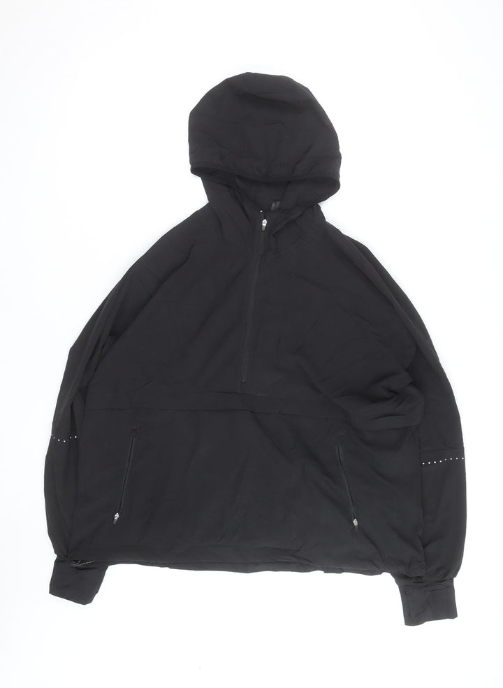 H&M Men's Black L Lightweight Hooded Windbreaker Jacket