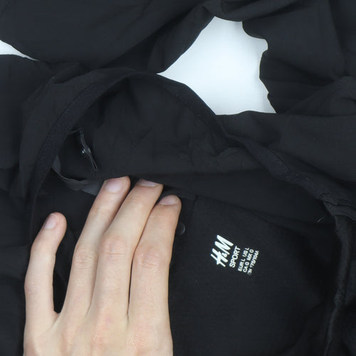 H&M Men's Black L Lightweight Hooded Windbreaker Jacket