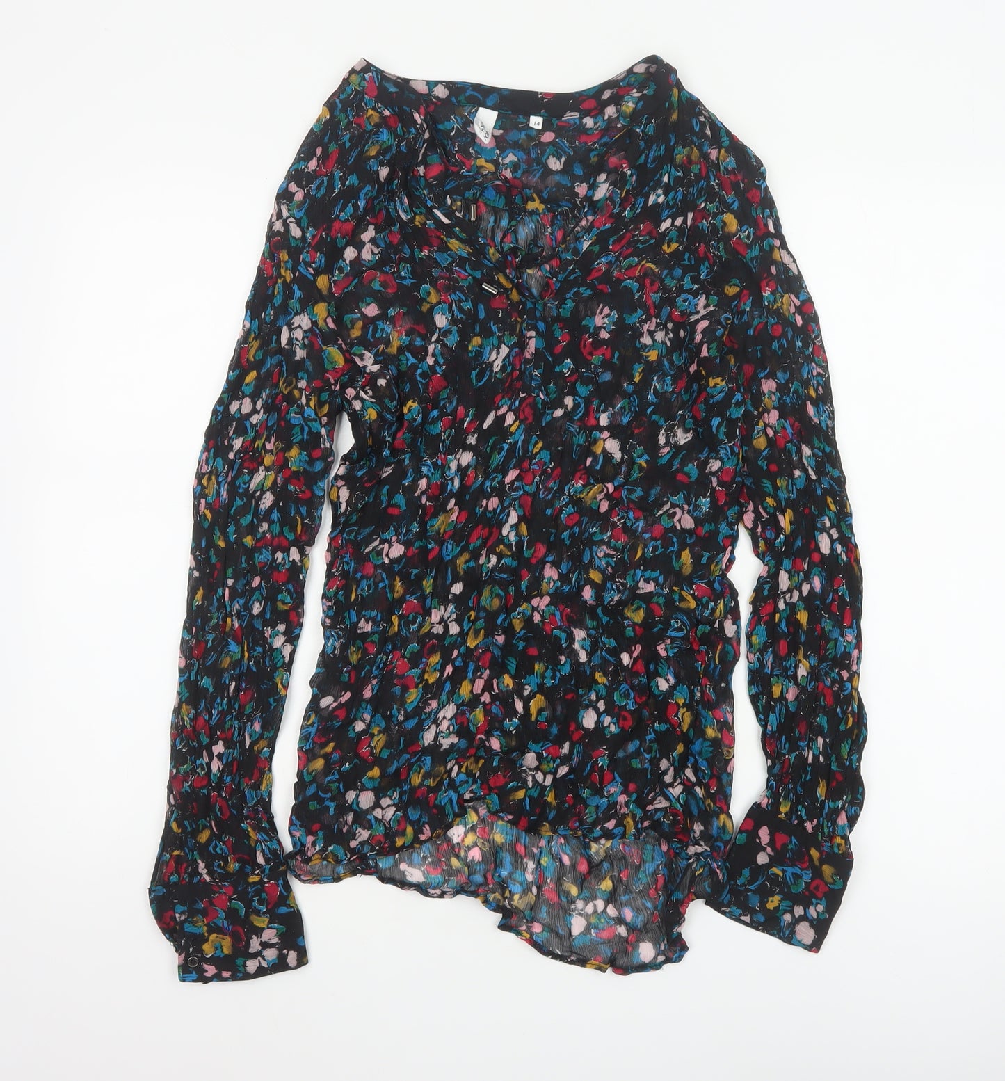 AND/OR Womens Multicoloured Floral Viscose Tunic Blouse Size 14