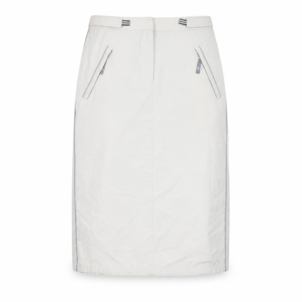 Front view of Next Women Grey Knee Length Straight Skirt, size 8