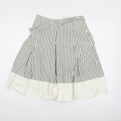Joules Women’s White Striped A-Line Cotton Skirt Size 8