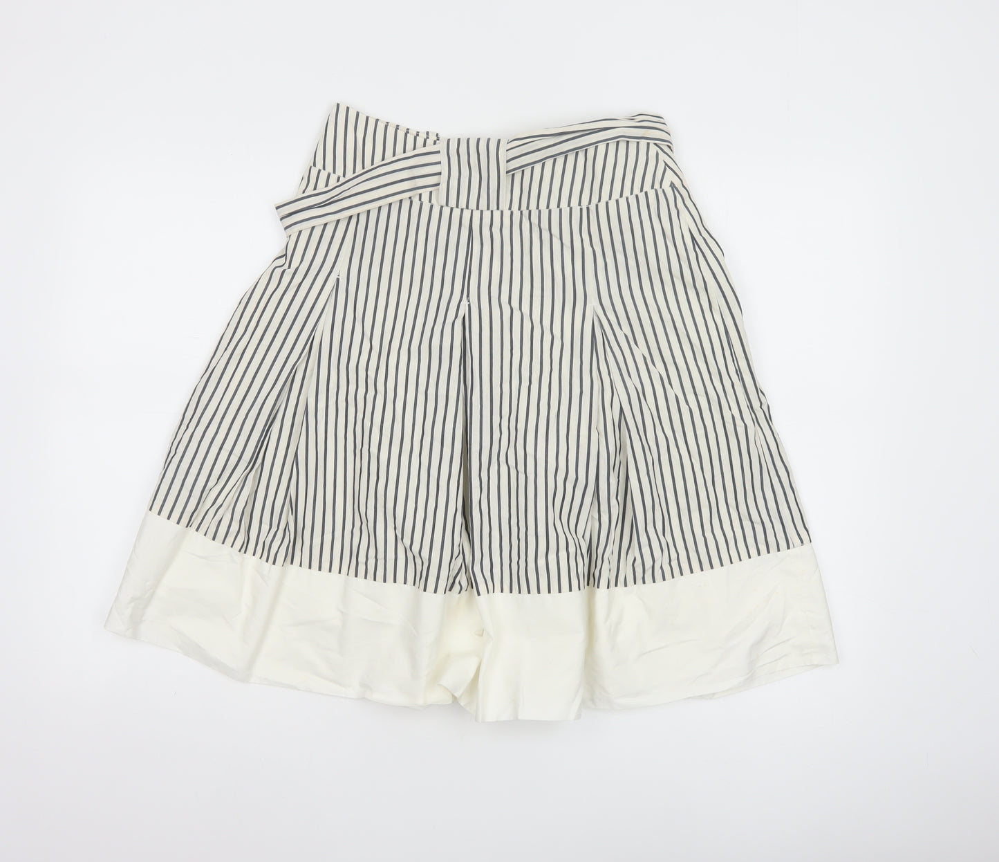 Joules Women’s White Striped A-Line Cotton Skirt Size 8