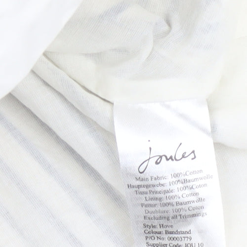 Joules Women’s White Striped A-Line Cotton Skirt Size 8
