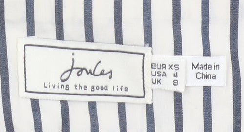 Joules Women’s White Striped A-Line Cotton Skirt Size 8
