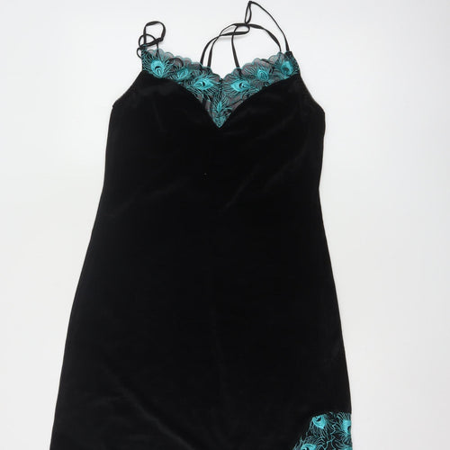 Empress Mimi Women Black Chemise L Velvet Lace Slip