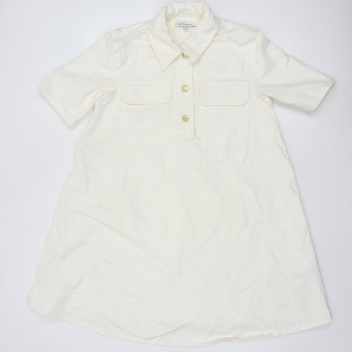 Marks and Spencer Autograph Women’s Ivory Cotton Shirt Dress Size 8