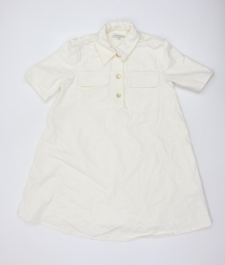 Marks and Spencer Autograph Women’s Ivory Cotton Shirt Dress Size 8