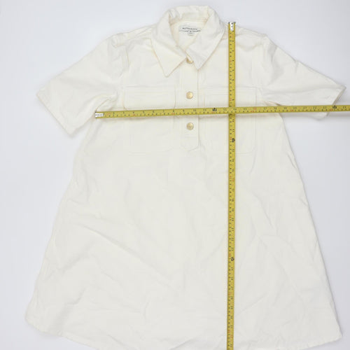 Marks and Spencer Autograph Women’s Ivory Cotton Shirt Dress Size 8