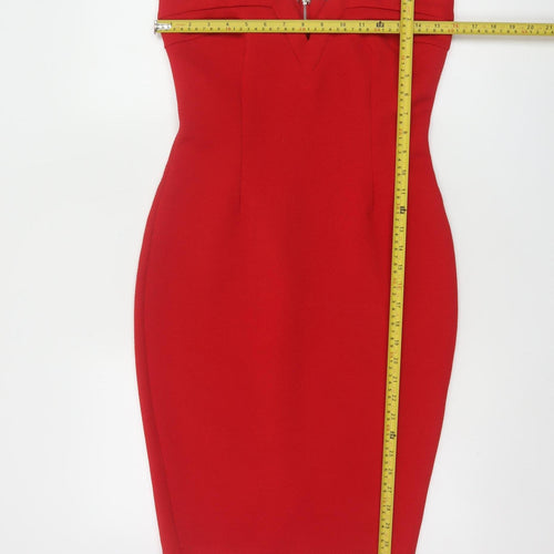 AX Paris Women Red Strapless Bodycon Knee Length Dress Size 12