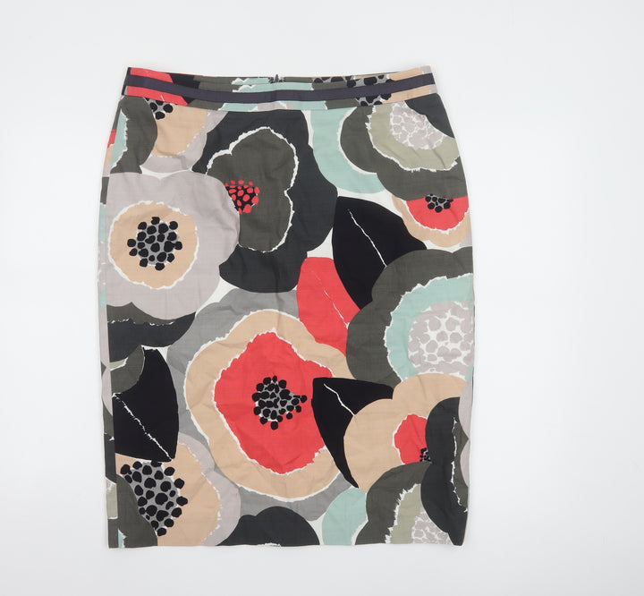Boden Women’s Multicoloured Floral Cotton Pencil Skirt Size 16
