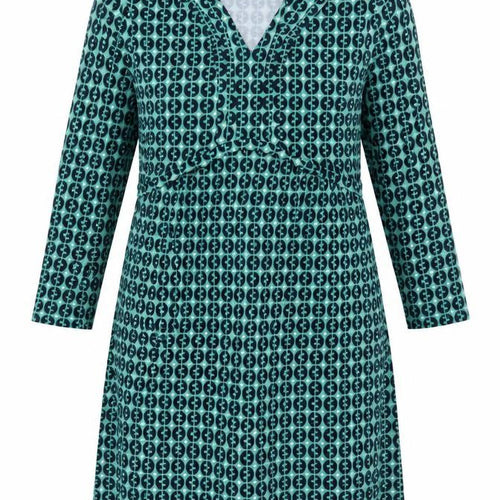 Boden Women's Blue Geometric Viscose A-Line Jersey Dress Size 14