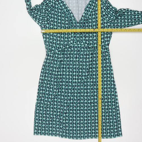 Boden Women's Blue Geometric Viscose A-Line Jersey Dress Size 14