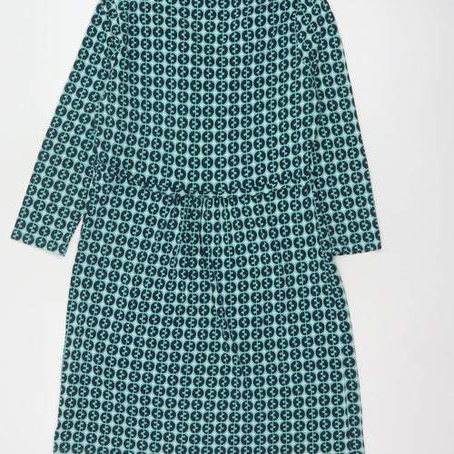 Boden Women's Blue Geometric Viscose A-Line Jersey Dress Size 14