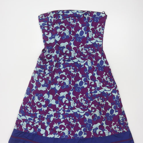 Coast Women’s Multicoloured Floral A-Line Strapless Knee Length Dress Size 12
