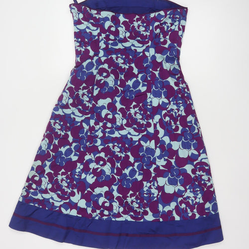 Coast Women’s Multicoloured Floral A-Line Strapless Knee Length Dress Size 12