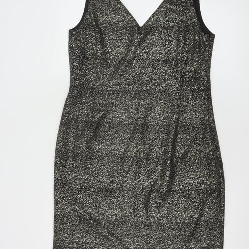 Phase Eight Women’s Black Glitter Bodycon Dress Size 16