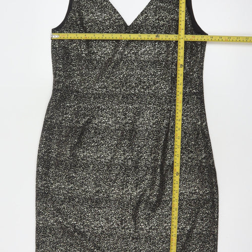 Phase Eight Women’s Black Glitter Bodycon Dress Size 16
