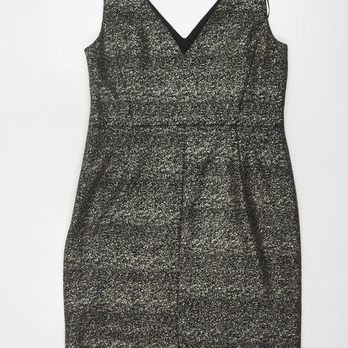 Phase Eight Women’s Black Glitter Bodycon Dress Size 16