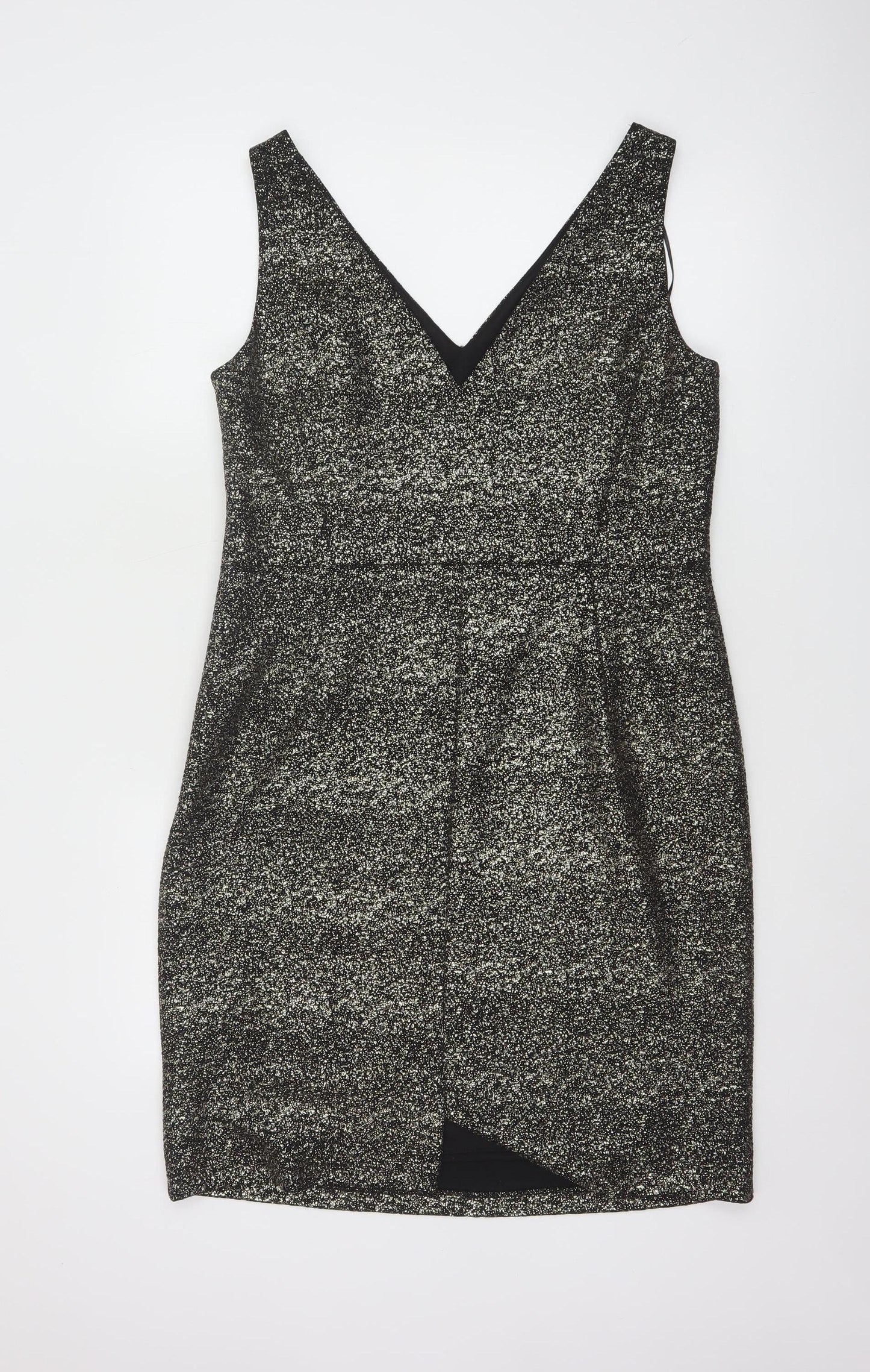 Phase Eight Women’s Black Glitter Bodycon Dress Size 16