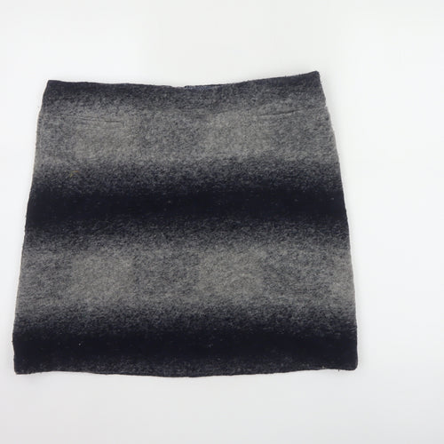 White Stuff Women’s Grey Wool Blend Short Pencil Skirt UK 14