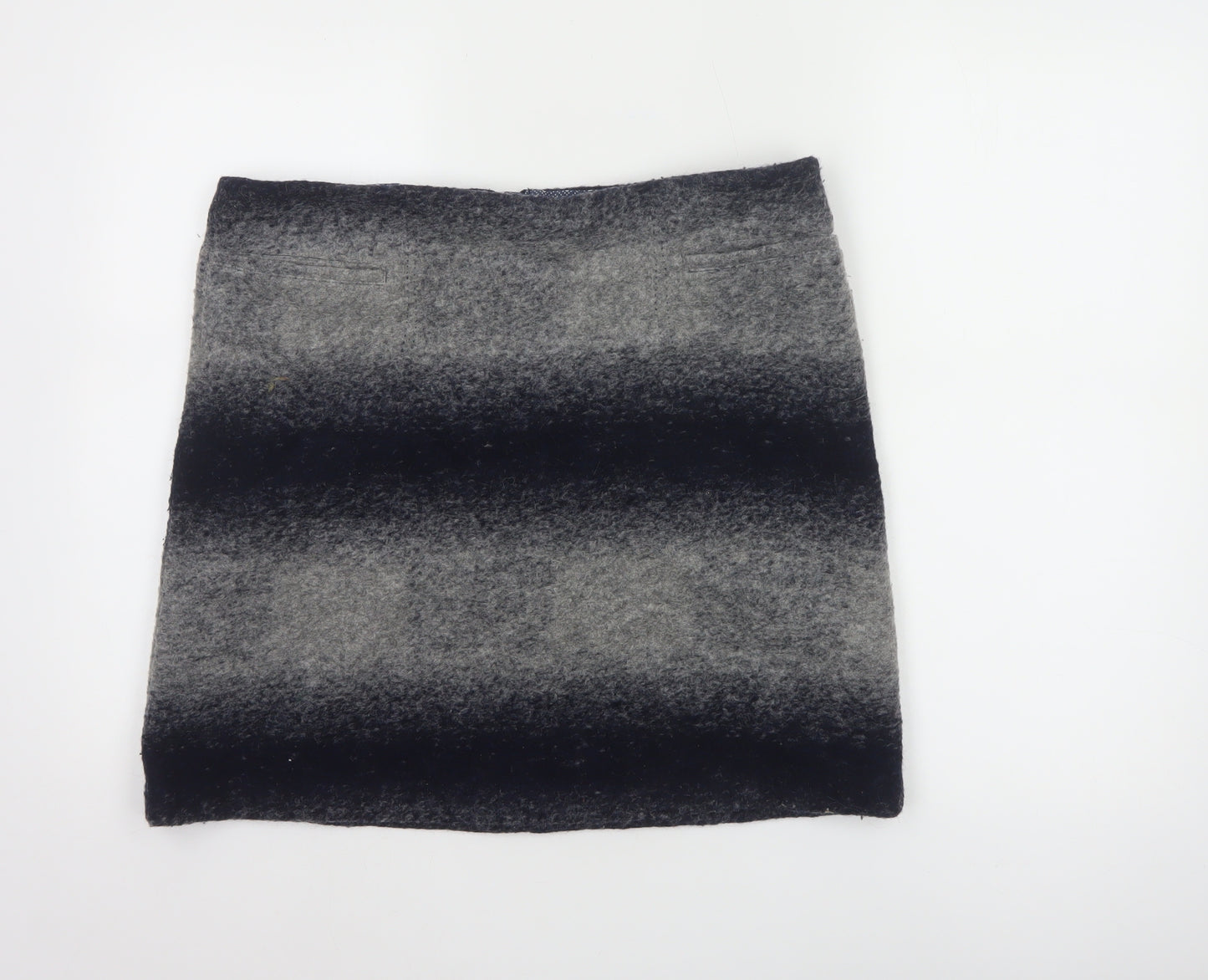 White Stuff Women’s Grey Wool Blend Short Pencil Skirt UK 14