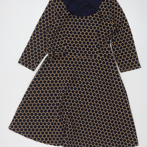 Boden Women’s Blue Geometric Fit & Flare Dress Size 14L