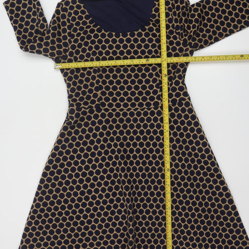 Boden Women’s Blue Geometric Fit & Flare Dress Size 14L