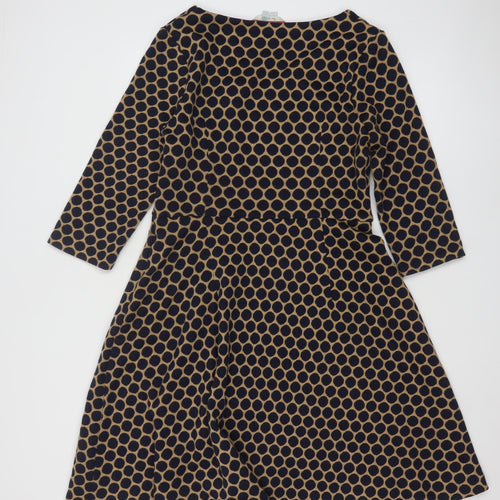 Boden Women’s Blue Geometric Fit & Flare Dress Size 14L